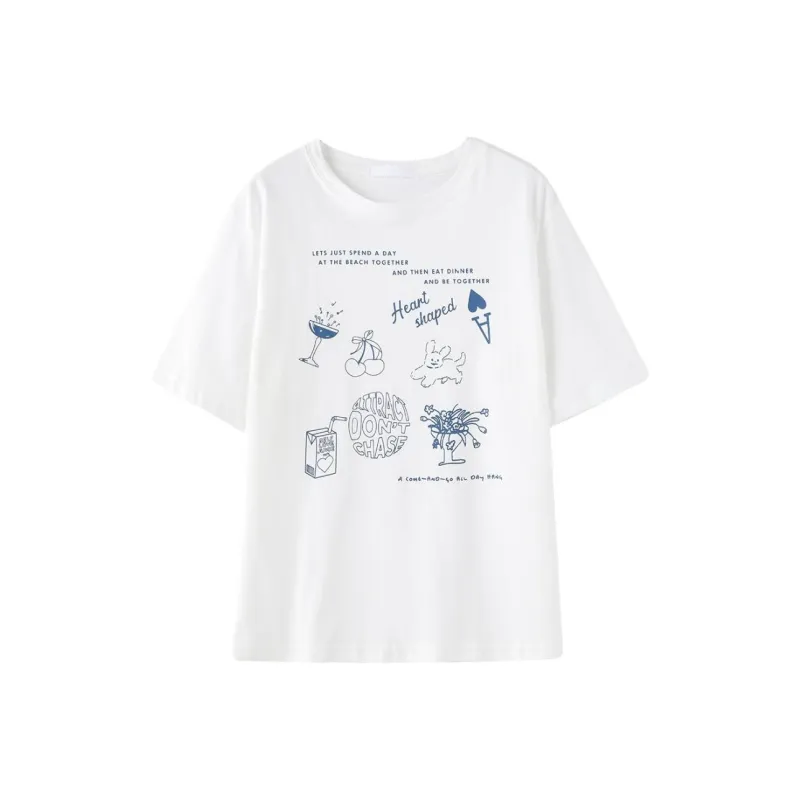 DOKZB T Shirts Women's White-0