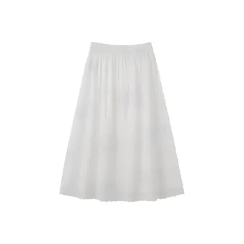 DOSOHEB Casual Long Skirt Women's White