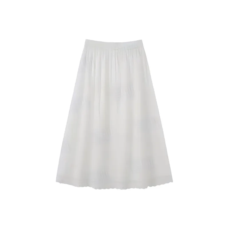 DOSOHEB Casual Long Skirt Women's White-0