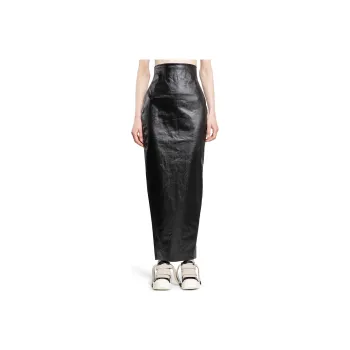 RICK OWENS Pillar High Waist Coated Maxi Skirt