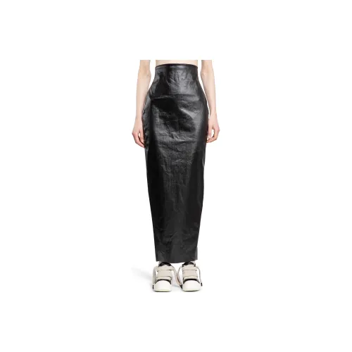 RICK OWENS Pillar High Waist Coated Maxi Skirt