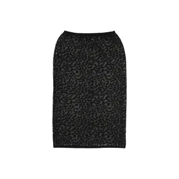 THEORY Leopard Lace Pull On Pencil Skirt
