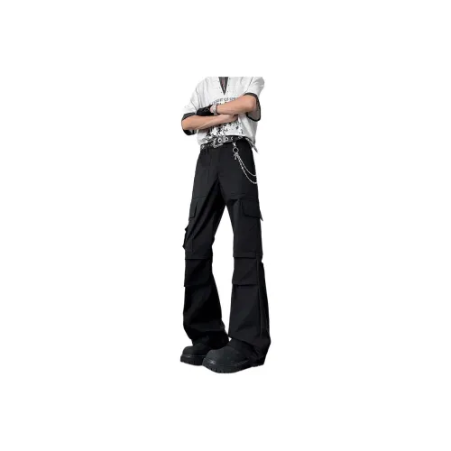DARK HORSE Casual Pants Unisex Folds Black