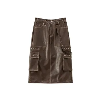 NO ONE ELSE Casual Short Skirts Women's Coffee