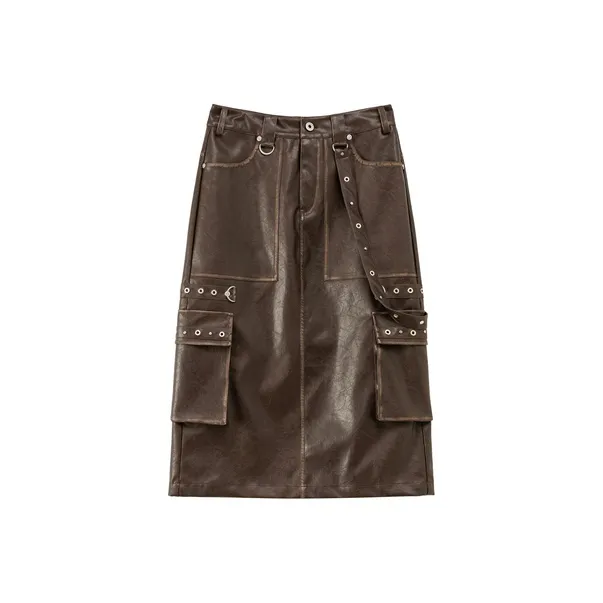 NO ONE ELSE Casual Short Skirts Women's Coffee-0