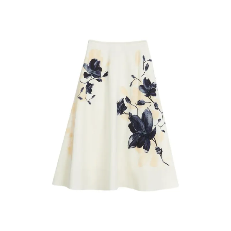 Yiner Casual Long Skirts Women's Cream White-0
