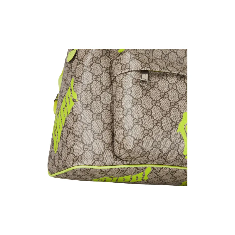 GUCCI Soft Leather Backpack Medium Size Unisex Beige & Dark Brown-5