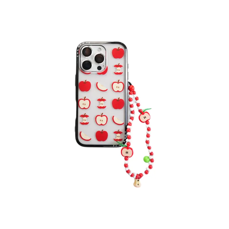Sopi Acrylic Material Full Screen Red Apple Core Phone Cases Compatible With IPhone 16/15 Pro Max/Apple 13/14 Pro/Max-1