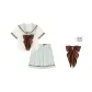 Delicate Berry-Light Brown 42cm Pleated Skirt Clothing Sets