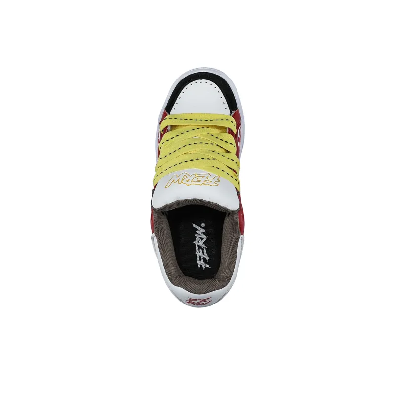 FERW Flame Dance Coverage Slip Resistant And Abrasion Resistant Low Top Skateboard Shoes Unisex Black Red-4