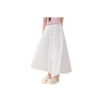 ZIHAN Casual Long Skirt Women's Raw White