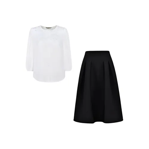 DIFFIE RIEGER Skirt Set Women's Black White