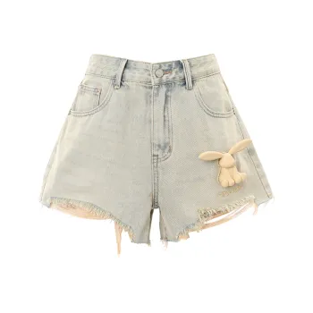 1 TROP FORT Denim Shorts Women's Copper Green