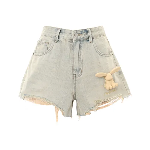 1 TROP FORT Denim Shorts Women's Copper Green