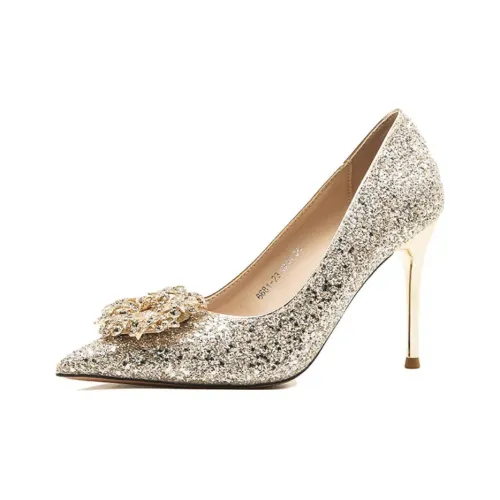 City camel High Heels Women's Gold, Champagne