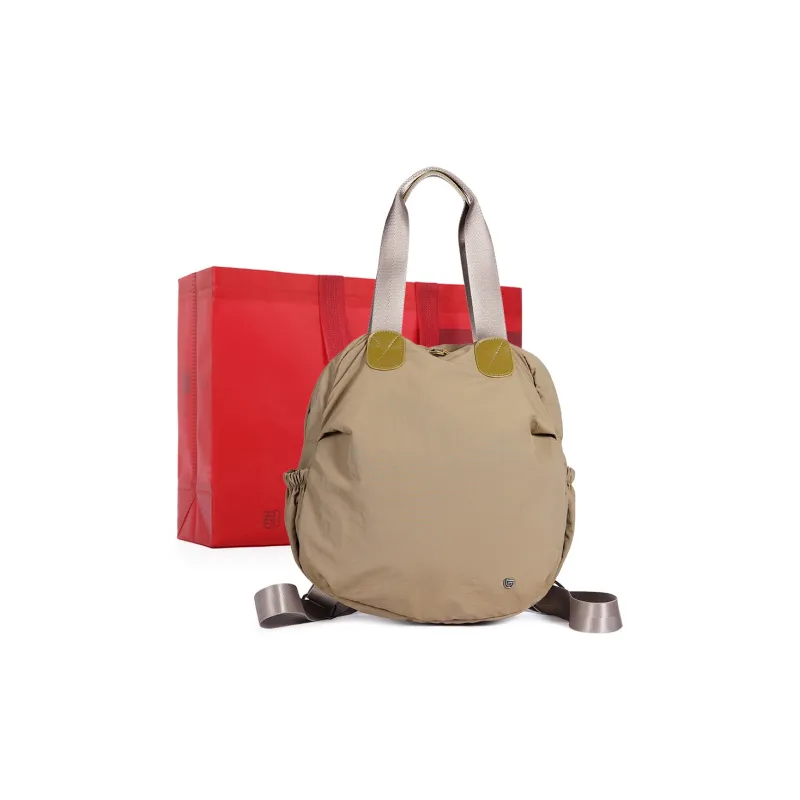 Dubaolu Fabric Backpack Large Size Women's Forest Green/Light Camel/Black-7