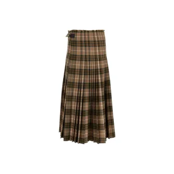 Burberry Check Printed Pleated Skirt