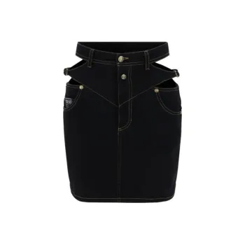 VERSACE JEANS COUTURE Denim Short Skirts Women's Black
