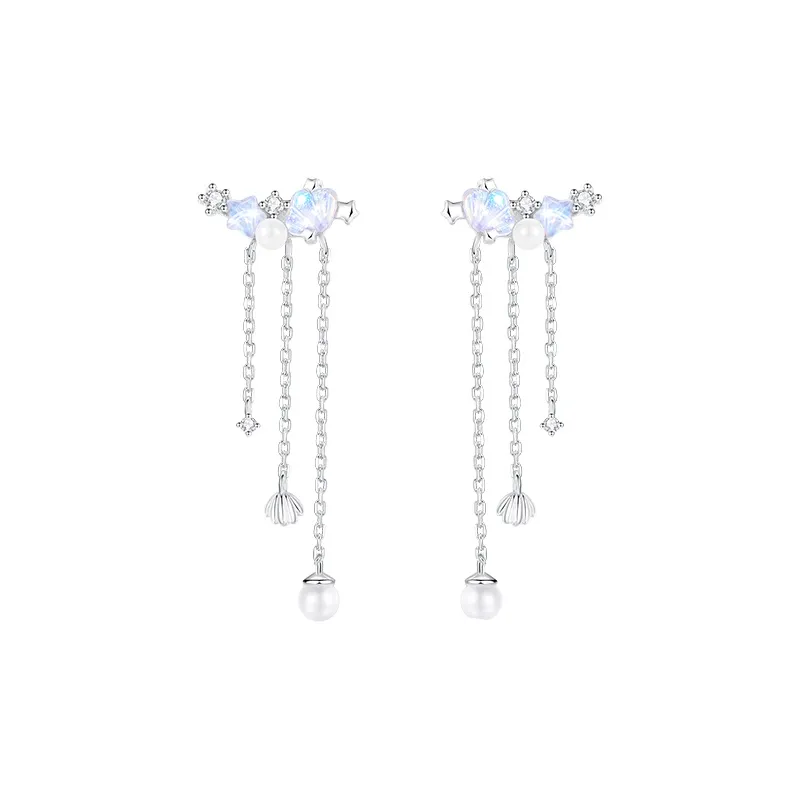 LISM S925 Silver Stud Earrings Women's-0
