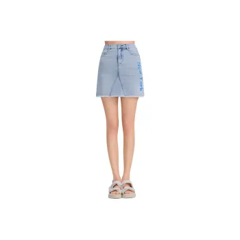 Blood Glitter Denim Short Skirts Women's Blue