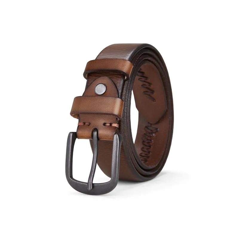PIERRE CARDIN Top Grain Cow Leather Belts Men's Khaki/Brown/Black 3.4cm-0