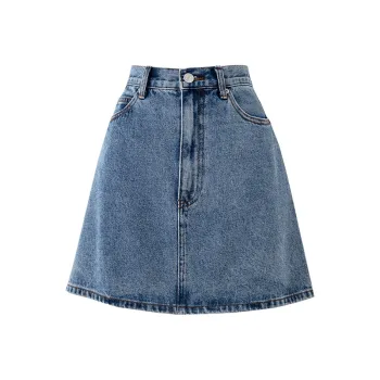 SOON FLOWER Denim Short Skirts Women's Blue