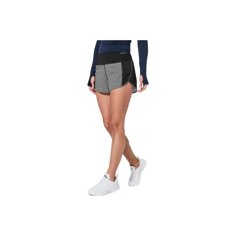 Lululemon Real Quick Swift Fabric Sports Shorts Women's Black And White Pattern-0