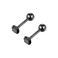 [1 Pair]2mm Cool Black Zircon Stud Earrings[999 Silver]