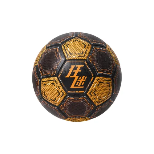 Kuangmi Size 5 Soccer PU Seamless Thermal bonding Unisex Black Gold