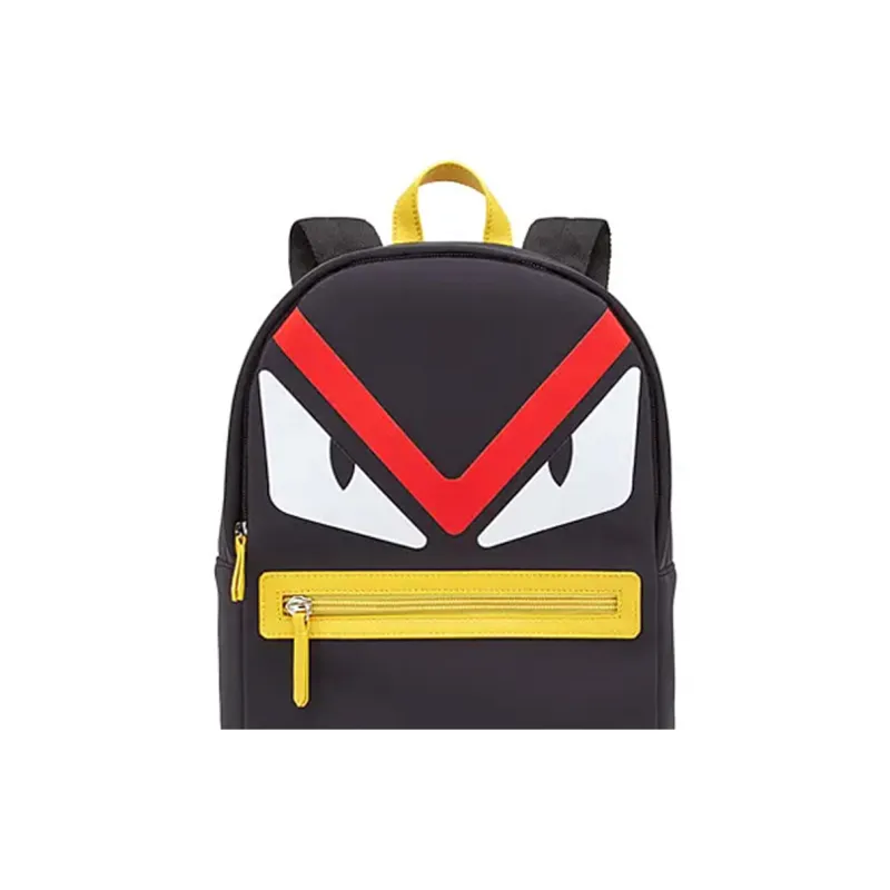 FENDI Fabric Backpack Kids' Black/Yellow/Red-4
