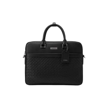 SAMSONITE LEGENDA Cow Leather Briefcase Medium Size Men's Black
