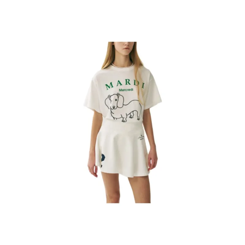 MARDI MERCREDI SS25 FLARE MINI SKIRT ORIGINALIS 25_WHITE Casual Short Skirts Korean Style Women's White-0