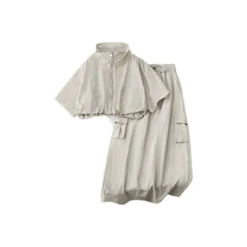 Cypress House Skirt Set Women's Gray Beige