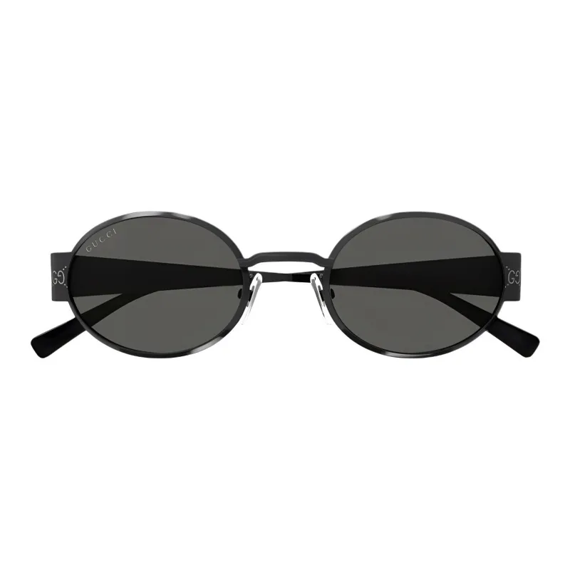 GUCCI Metal Oval Sunglasses Men's Black-1