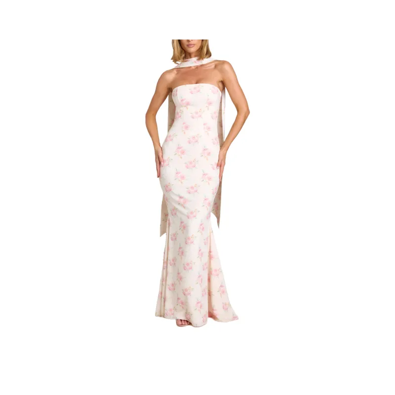 OH POLLY IMOGENE Evening Dress Women's Large Rose Print-0