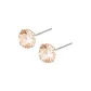 [999 Fine Silver]8mm Champagne Gold Zircon Stud Earrings