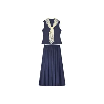 YGPRW Skirt Set Women's Navy Blue