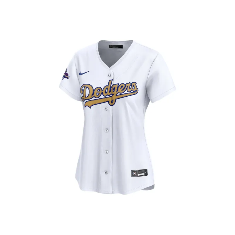 Nike Los Angeles Dodgers 2024 World Series Champions Gold Women's's Nike Dri FIT Adv Mlb Limited Jersey-0