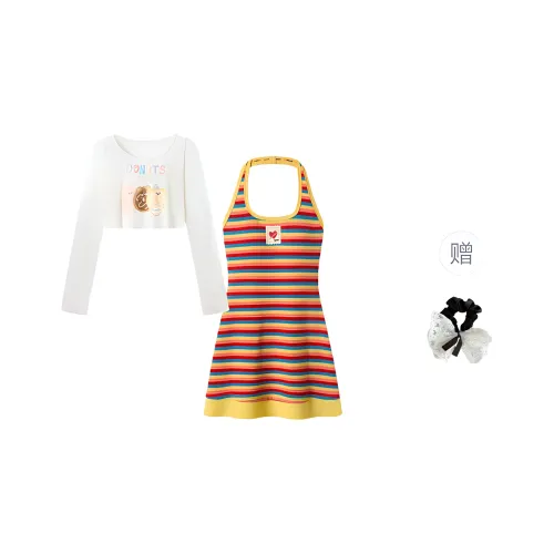 XUZINAI Two Piece Skirt Sets Women's Two Piece Set+Hair Tie Includes