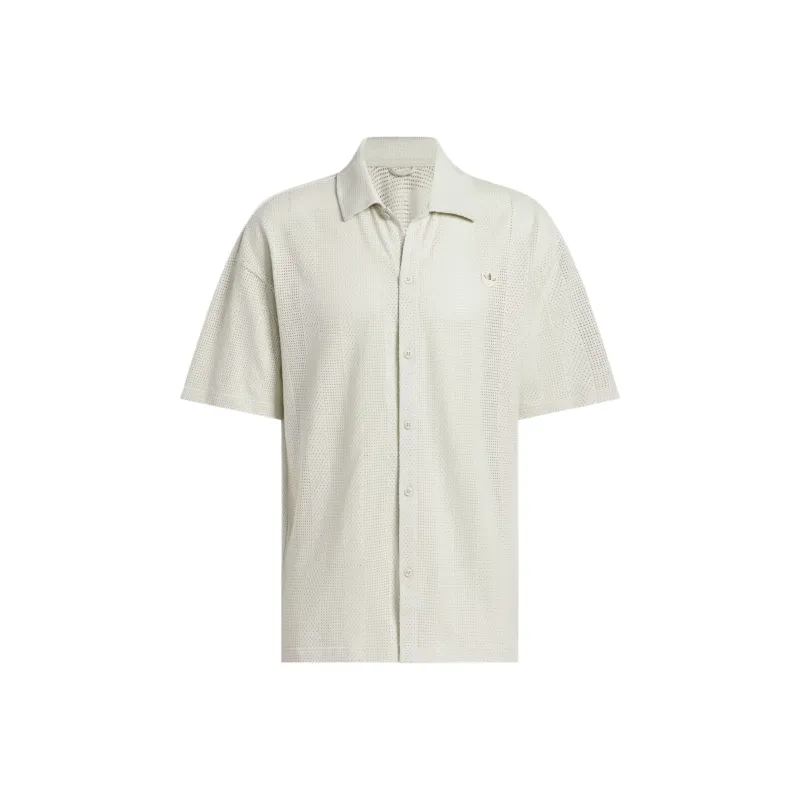 Adidas Originals Clover Series Polo Shirt Unisex Gray White-0