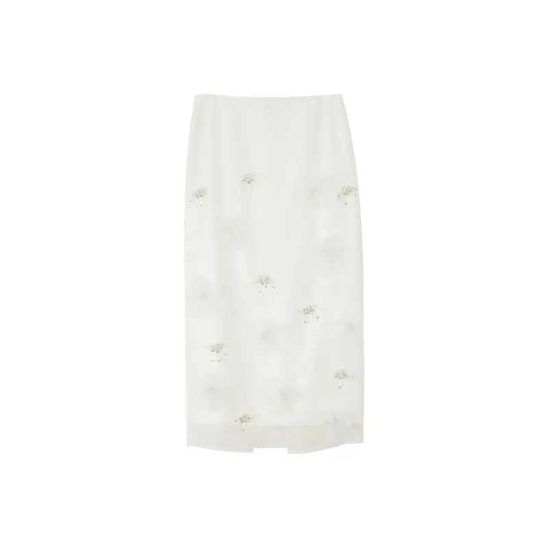 NancyCavally Casual Long Skirts Women's White-0