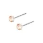 [999 Fine Silver]3mm Champagne Gold Zircon Stud Earrings