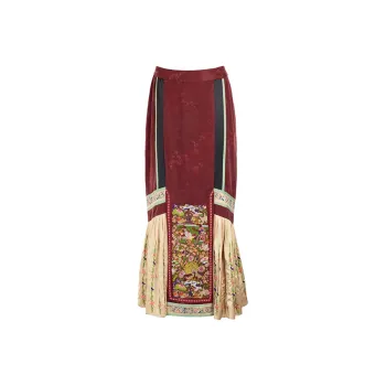 A LIFE ON THE LEFT Casual Long Skirts Women's Dark Burgundy