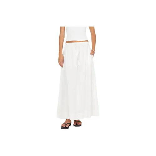 BEC+BRIDGE ELEANOR DRAWCORD MAXI SKIRT Casual Long Skirt Women's Ivory/Ivory