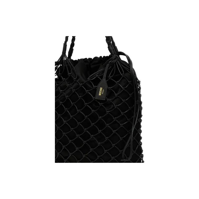 MOSCHINO Nappa Leather Tote Bag, Shopping Bag, Handbag Women's Black-2