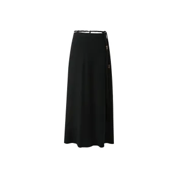 3COLOUR Casual Long Skirt Women's Classic Black