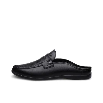 BAGE Rubber Sole Abrasion Resistant Slip Resistant Closed Toe Slippers Unisex Black