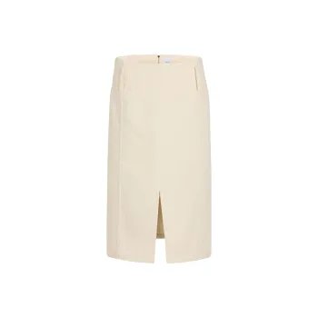 Patou Belted Denim Midi Skirt