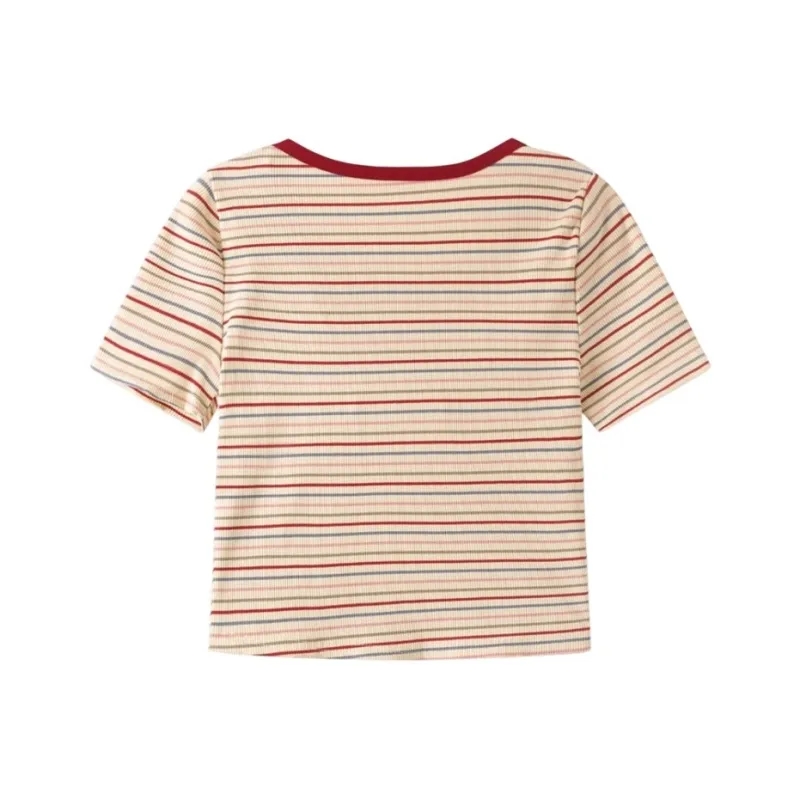 GOSO T Shirts Women's Red Stripes-6