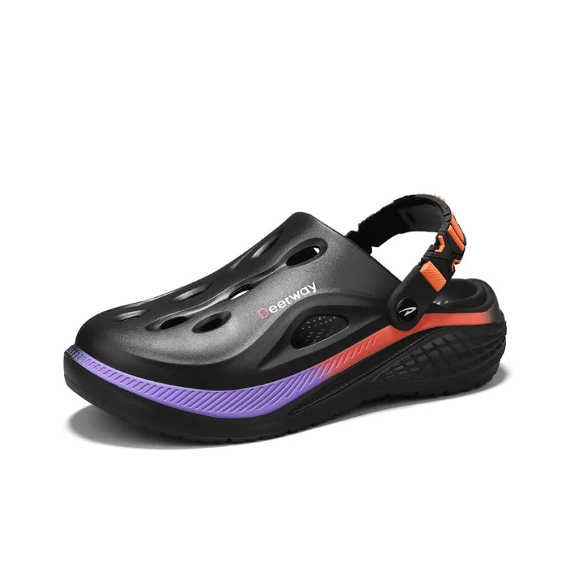 DEERWAY Clogs Men's Black Orange Color-2